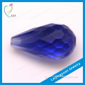 Good quality blue tear drop shape wholesale faceted glass gem